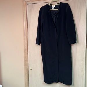 Talbots Long Black Silk Coat
